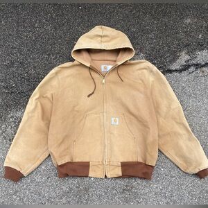 Carhartt Vintage Men's Brown Hooded Workwear Jacket